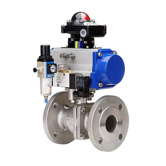 J9.COM-气动法兰球阀 流体控制